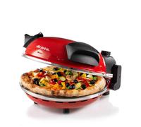 Ariete Mini 1200W Fast Cooking Pizza Oven with Non-Stick Refractory Stone, Red