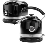 Ariete ARPK31 Moderna Cordless Kettle and 2 Slice Toaster Set, Stainless Steel Body - Black
