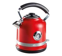Ariete 2854R Moderna Cordless Electric Kettle, Stainless Steel Body, 1.7 Litre Capacity, 3000 Watt, Visible Water Level, Removable Filter, Auto Shut Off, Red
