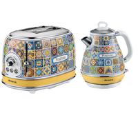 ARIETE Positano ARPK51 2-Slice Toaster & Kettle Bundle - Multicolour, Patterned,Yellow