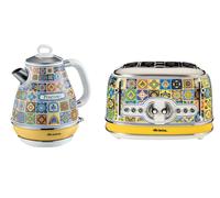 ARIETE Positano ARPK51 4-Slice Toaster & Kettle Bundle - Multicolour, Yellow,Patterned