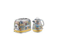 Ariete Positano ARPK51 Vintage 2-Slice Toaster & Kettle Bundle, Multicolour