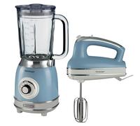 Ariete Retro Style Hand Whisk & Jug Blender Set, Vintage Design, Blue