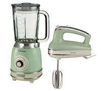 Ariete Retro Style Hand Whisk & Jug Blender Set, Vintage Design, Green