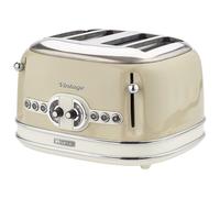Ariete Vintage 4 Slice Toaster 1600W Cream Retro Metal Defrost Reheat Cancel