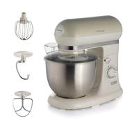 Ariete Vintage 8803 Stand Mixer Food Processor, 1200W, 5.5 Litre Stainless Steel Bowl, Planetary Motion, 7 Speeds + Pulse, Anti Splash Cover, Cream