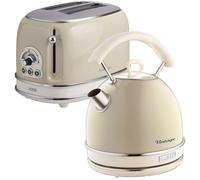 ARIETE Vintage ARPK10 2-Slice Toaster & Traditional Kettle Bundle - Beige, White