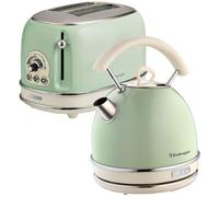 ARIETE Vintage ARPK11 2-Slice Toaster & Traditional Kettle Bundle - Green, Green