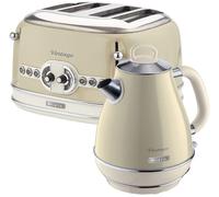 ARIETE Vintage ARPK19 4-Slice Toaster & Jug Kettle Bundle - Beige, White