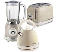 ARIETE Vintage ARPK25 2-Slice Toaster, Traditional Kettle & Blender Bundle - Beige, White