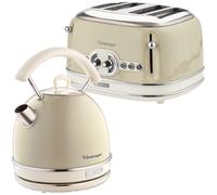 ARIETE Vintage ARPK39 4-Slice Toaster & Traditional Kettle Bundle - Beige, White
