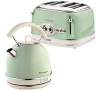 ARIETE Vintage ARPK40 4-Slice Toaster & Traditional Kettle Bundle - Green, Green