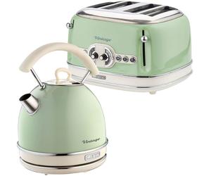 ARIETE Vintage ARPK40 4-Slice Toaster & Traditional Kettle Bundle - Green, Green