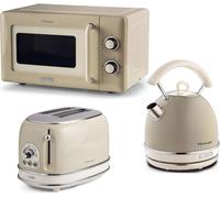 ARIETE Vintage ARPK64 Microwave, Traditional Kettle & 2-Slice Toaster Bundle - Cream, Cream