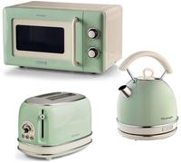 ARIETE Vintage ARPK64 Microwave, Traditional Kettle & 2-Slice Toaster Bundle - Green, Green