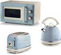 ARIETE Vintage ARPK66 Microwave, Traditional Kettle & 2-Slice Toaster Bundle - Blue, Blue