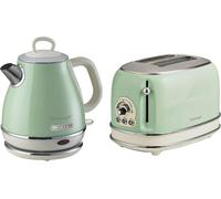 ARIETE Vintage ARPK71 2-Slice Toaster & Kettle Bundle - Green, Green