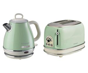 ARIETE Vintage ARPK71 2-Slice Toaster & Kettle Bundle - Green, Green