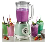 Ariete Vintage Blender 1000W 1.5L Glass Jug Ice Crush Smoothie Maker Green