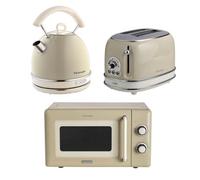 Ariete Vintage Dome Kettle, 2 Slice Toaster & Microwave Cream