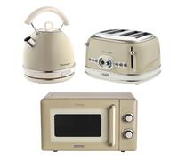 ARIETE VINTAGE DOME KETTLE, 4 SLICE TOASTER & MICROWAVE CREAM Ariete Cream One Size