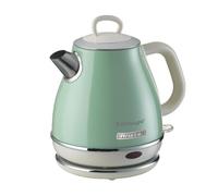 Ariete Vintage Electric Kettle 1 Litre Green 2868/04 Stainless Steel Retro Kettle 1630 Watt Auto Shut Off Wireless 360 ° Base