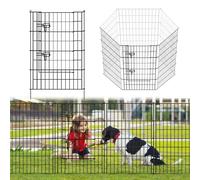 ARIFARO Decorative Garden Fence 5 Panels Total Length 3.5m (101cm H x 71cm W) No dig Animal Barrier Fencing with 4 Panels + 1 Gate, Pet Fence Rustproof Metal Wire Panel Border for Rabbits, Yard, Patio