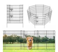 ARIFARO Decorative Garden Fence 5 Panels Total Length 3.5m (81cm H x 71cm W) No dig Animal Barrier Fencing with 4 Panels + 1 Gate, Pet Fence Rustproof Metal Wire Panel Border for Rabbits, Yard, Patio