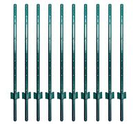 ARIFARO Fence Posts 4 Feet Sturdy Duty Metal Fence Post, Pack of 10, No Dig Garden U Post for Wire Fencing Steel Post for Yard, Outdoor Wire