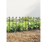 ARIFARO Garden Fence Border, 30cm H x 41cm W per Panel, 2m Total, 5 Pack | Decorative Metal Garden Edging, Rustproof Landscape Barrier for Flower Beds, Lawns and Patios, Black