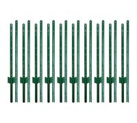 ARIFARO Metal Fence Posts 185cm / 6ft Assemblable, Pack of 10, Sturdy Duty No Digging Garden U Post for Wire Fencing Steel Poles for Yard, Outdoor Wire