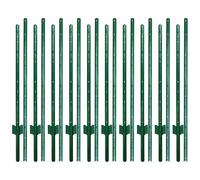 ARIFARO Metal Fence Posts 215cm / 7ft Assemblable, Pack of 10, Sturdy Duty No Digging Garden U Post for Wire Fencing Steel Poles for Yard, Outdoor Wire