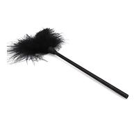 Arightmu 24cm/9.4 Inch Horse Riding Whip Soft Feather Tickler Furry Feather Teaser Feather Cleaning Duster for Costumes, Cosplay, and Decoration (Black)