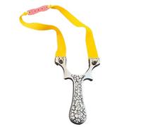 Arightmu Zinc Alloy Outdoor Hunting Catapult & Fishing Tool with Rubber Bands Catapult Outdoor Hunting Fishing (Random Color) (Silvery)