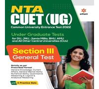 Arihant Experts NTA CUET UG 2022 Section 3 General Test Paperback Book Arihant Experts Multicolor