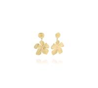 ARIIRA Gold Statement Floral Bloom Earrings for Women, Gold-Tone Plated Stainless Steel, Large Occasion Jewellery