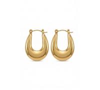 ARIIRA Gold-Tone Chunky U-Shape Hoop Earrings for Women, Minimalist Voluminous Statement Hoops in Stainless Steel