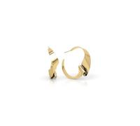 ARIIRA Gold-Tone Metal Folded Ribbon Hoop Earrings for Everyday & Going Out