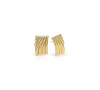 ARIIRA Gold-Tone Metal Sculpted Wave Hoop Earrings for Everyday Wear