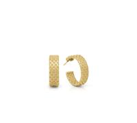 ARIIRA Gold-Tone Textured Hoop Earrings, Women's Geometric Jewellery