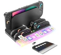 AriKroii Controller Charging Dock for Nintendo Switch 2,Magnetic Charging Dock for Nintendo Switch 2 with LED Indicator and 11 Light Modes,Fast Charging Stand Station Accessories for Switch 2