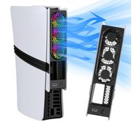 AriKroii Cooling Fan for PS5 Slim/PS5 Pro,Quiet Cooling Station with Auto Temperature Control and USB 3.0 Hubs,Auto Speed and RGB Light for PS5 Slim Disc and Digital Editions