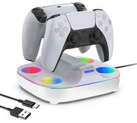 AriKroii for PS5 Controller Charging Station,For PS5 Docking Station Charger with RGB Light Effect,Charging Dock with LED Charging Indicator, Charging Station for Playstation 5/DualSense