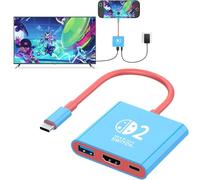 AriKroii Switch 2 Dock,Portable Docking Station Compatible with Nintendo Switch 2 Console,Switc h 2 Charging Stand with 4K@60Hz/PD100W/USB 3.0 Port,Compatible with Switc h 2/Switc h/OLED