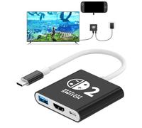 AriKroii Switch 2 Dock,Portable Docking Station Compatible with Nintendo Switch 2 Console,Switc h 2 Charging Stand with 4K@60Hz/PD100W/USB 3.0 Port,Compatible with Switc h 2/Switc h/OLED