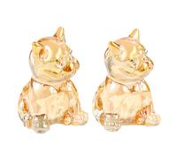 Arikyrist 2 PCS Crystal Golden Dog Gifts for Women Animals Lovers Ornament | Unique Handmade Glass Frenchie Dog Bulldogs Figurines Collections Keepsake for Dog Lovers, Brithday Christmas Presents