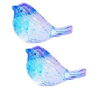 Arikyrist 2Pcs Crystal Purple and Blue Birds Figurine Glass Animal Collectible Gifts for Women Double Birds Paperweight Table Centrepiece Ornament Presents for Valentines Christmas