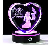 Arikyrist 3D Crystal First Holy Communion Religious Gifts for Girls Her
