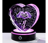 Arikyrist 3D Crystal Heart Engraved Love Finger with LED Light Base - Gifts for Music Lover Special Merch Concert Stuff Keepsake for Women Fans Collectible Home Decor