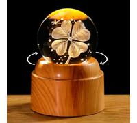 Arikyrist 3D Four-Leaf Crystal Ball Rotatable Gifts for Women with Light